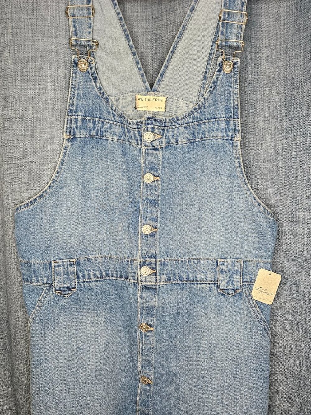 NWT Free People We The Free Edie Denim Skirtall Nimbus XL